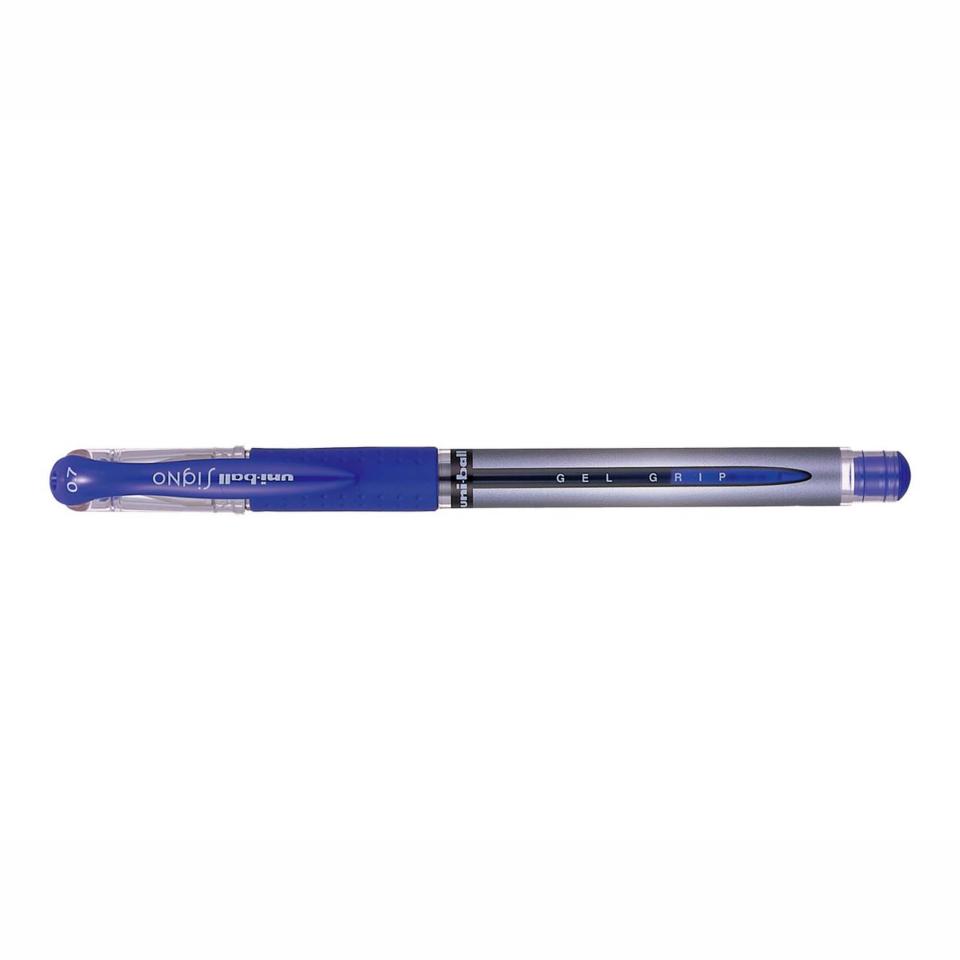 Uni-ball UM151S Gel Grip Gel Pen Fine 0.7mm Blue Box 12