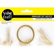 Value Craft Jewellery Kit  Gold 160 Pcs