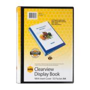 Marbig Clearview Display Book A4 Non-Refillable 50 Pocket Insert Cover/Black