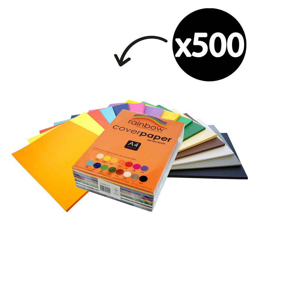 Rainbow Cover Paper A4 125gsm Assorted Colours Ream 500