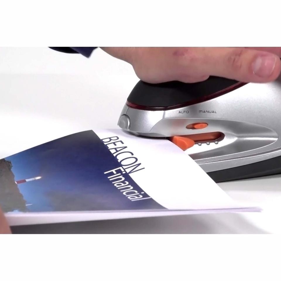 Rexel Optima 20 Electric Stapler Black Grey Orange Winc