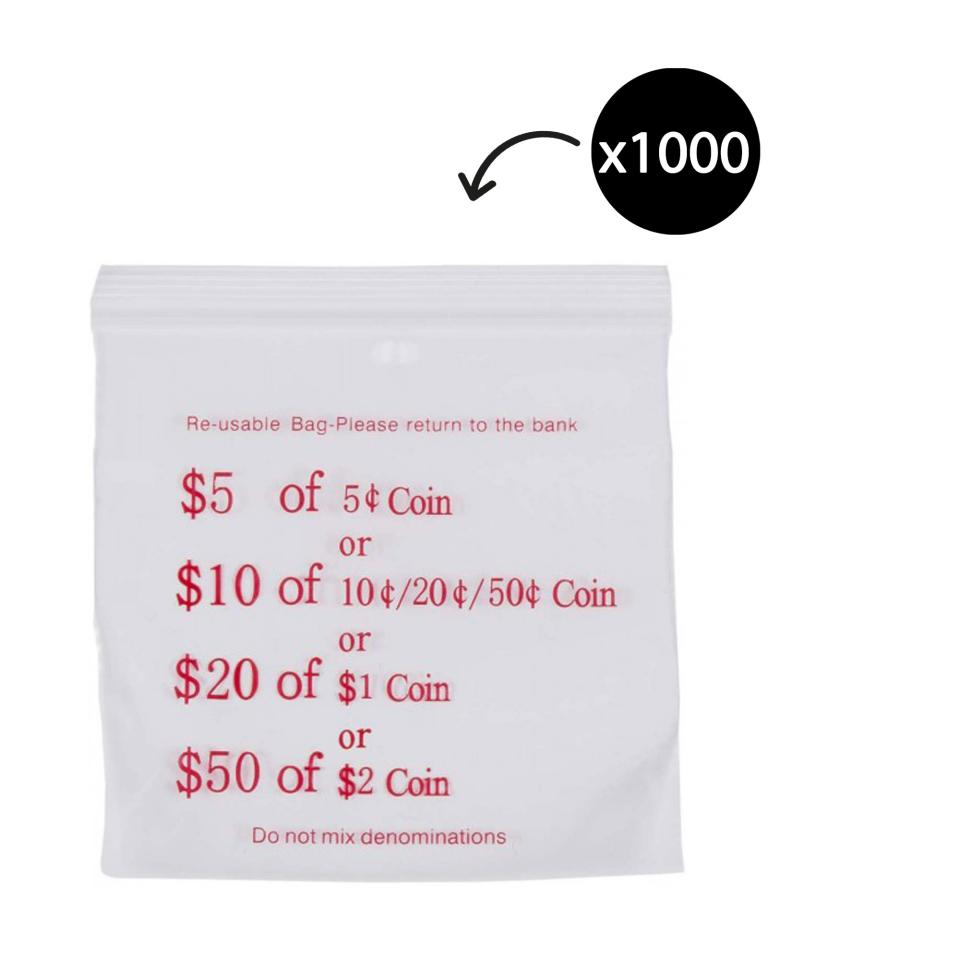 Cumberland Reusable Coin Bags Box 1000
