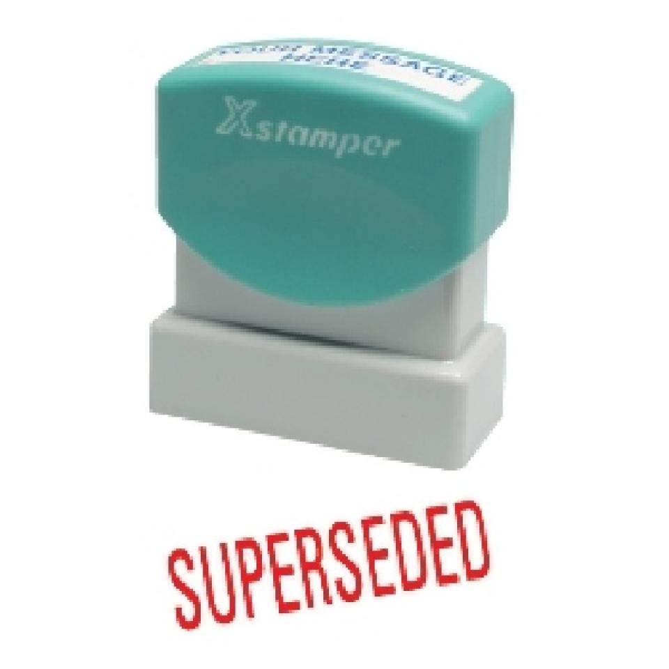 X-Stamper 'Superseded' Self-Inking Stamp With Red Ink