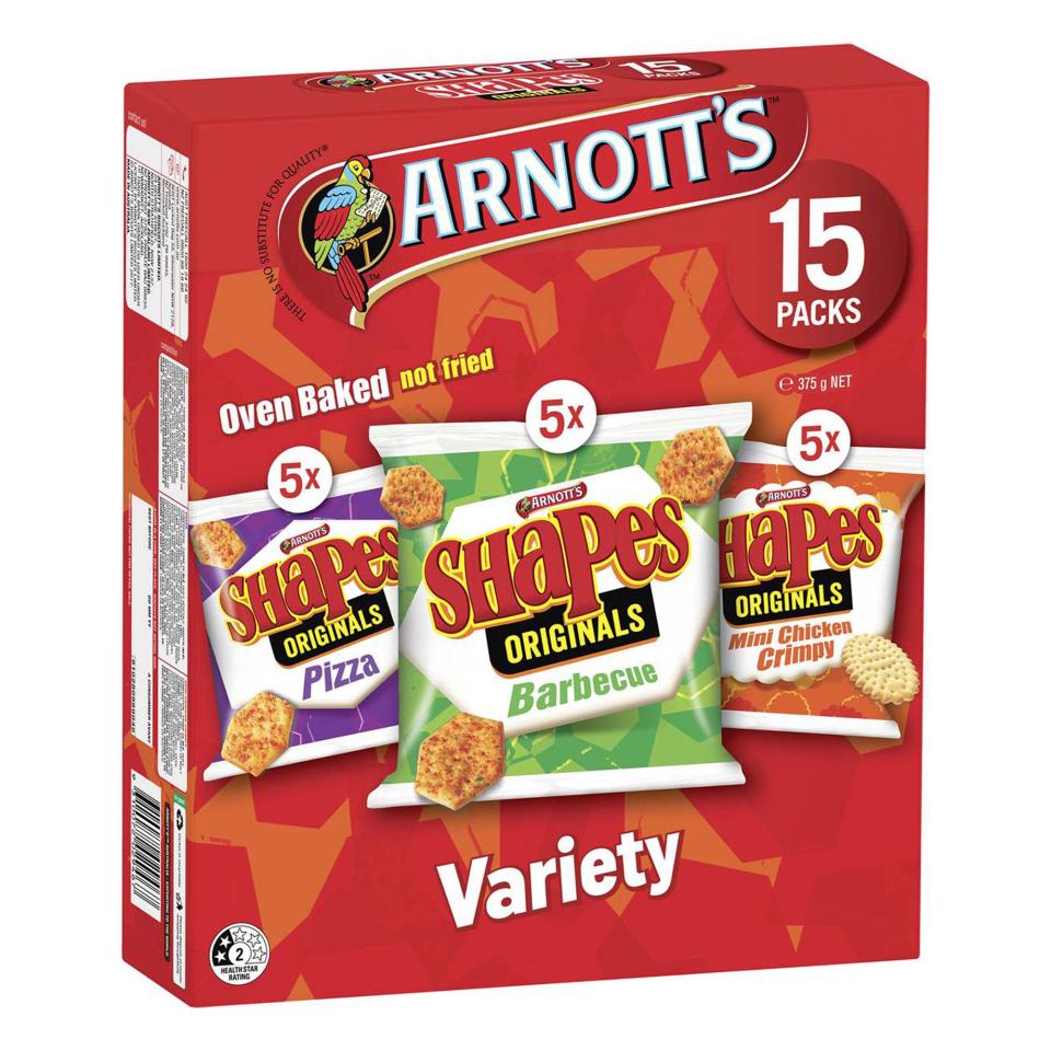 Arnotts Shapes Multipack Crackers Variety Pack 15 Winc 9154