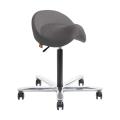 Thumbnail image of Dal Liike Move 4D Saddle Chair 5 Fin Polished Base Tall Gaslift Black Fabric