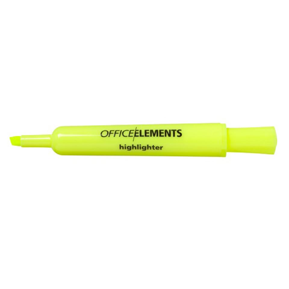Office Elements Yellow Highlighters Box 12 Winc