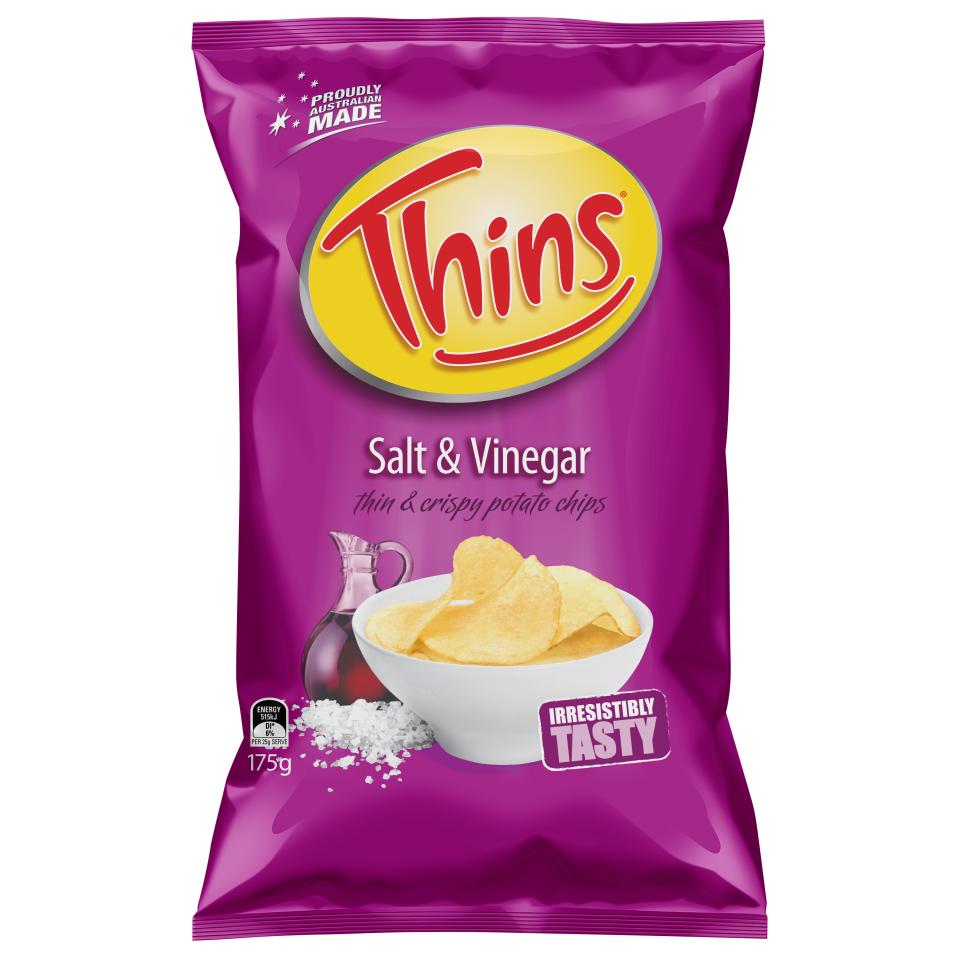 Thins Chips Salt & Vinegar 175g
