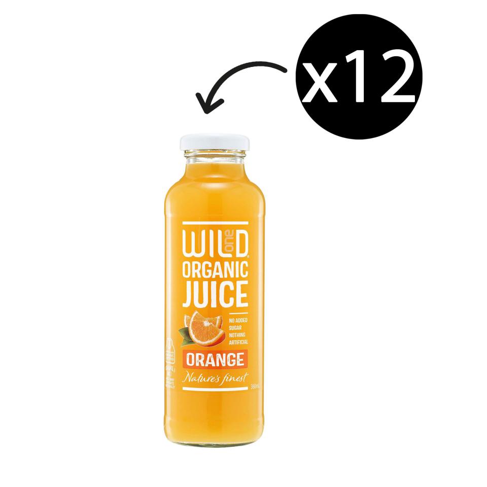 Wild One Organic Juice Orange 360ml Glass Carton 12