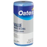 Oates Value Wipes On A Roll 30 x 50cm x 45M Blue