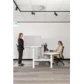 Thumbnail image of Buro Altri Height Adjustable B2B Desk 1800(W)x1600(D)x630-1280(H)mm Sq Leg White Fixed Cable Tray
