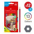 Thumbnail image of Faber-castell Classic Colour Pencils Assorted - Pack of 12+1   