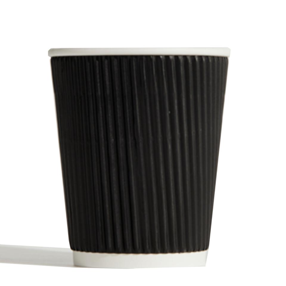 Pinnacle 8oz Ripple Wrap Cup Black Carton 500