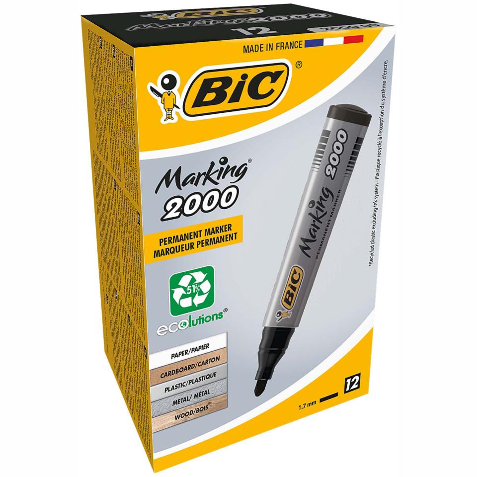 BIC Bullet Marker ECO 2000 Black Box 12
