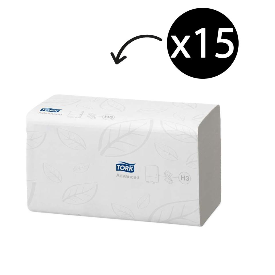 Asciugamani Tork Advanced - Piegatura Singola, Dissolvibili, Per Dispenser H3 - 15 Confezioni Da 250 - Foto 11