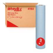 Wypall X50 Large Blue Roll Wipers 4193 3 Rolls 210m
