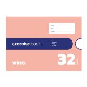 Winc Exercise Book NSW Landscape 175 x 240mm Unruled 57gsm Salmon 32 Pages Pack 20