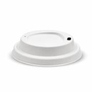 Biopak Plant Fibre 80mm Coffee Lids For Cup 8oz/270ml White Carton 1000