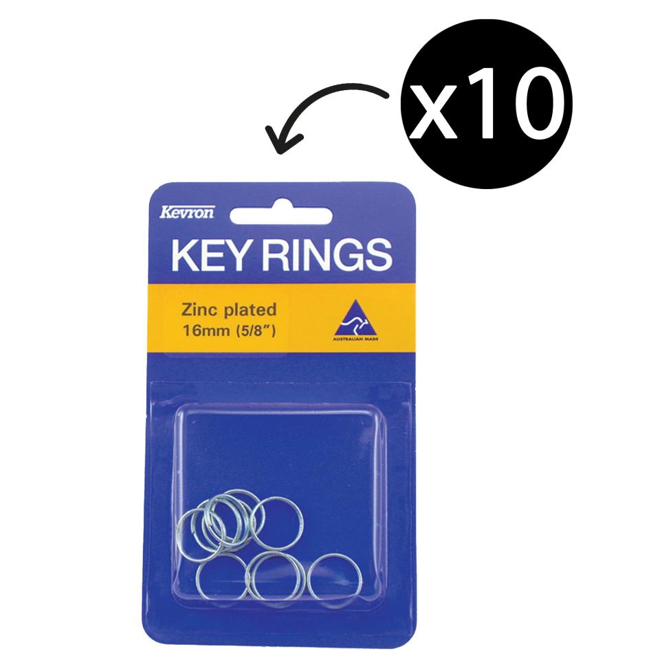 Kevron 49662 Key Rings 16mm Pack 10