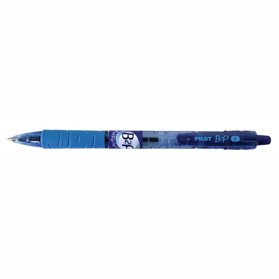 Pilot B2P (Bottle-2-Pen) Ball Grip Retractable Ballpoint Pen Fine 0.7mm Blue Box 10