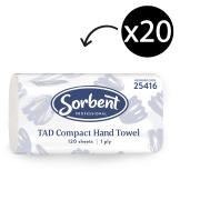 Sorbent Professional 25416 TAD Compact Hand Towel 1 Ply 120 Sheets Carton 20