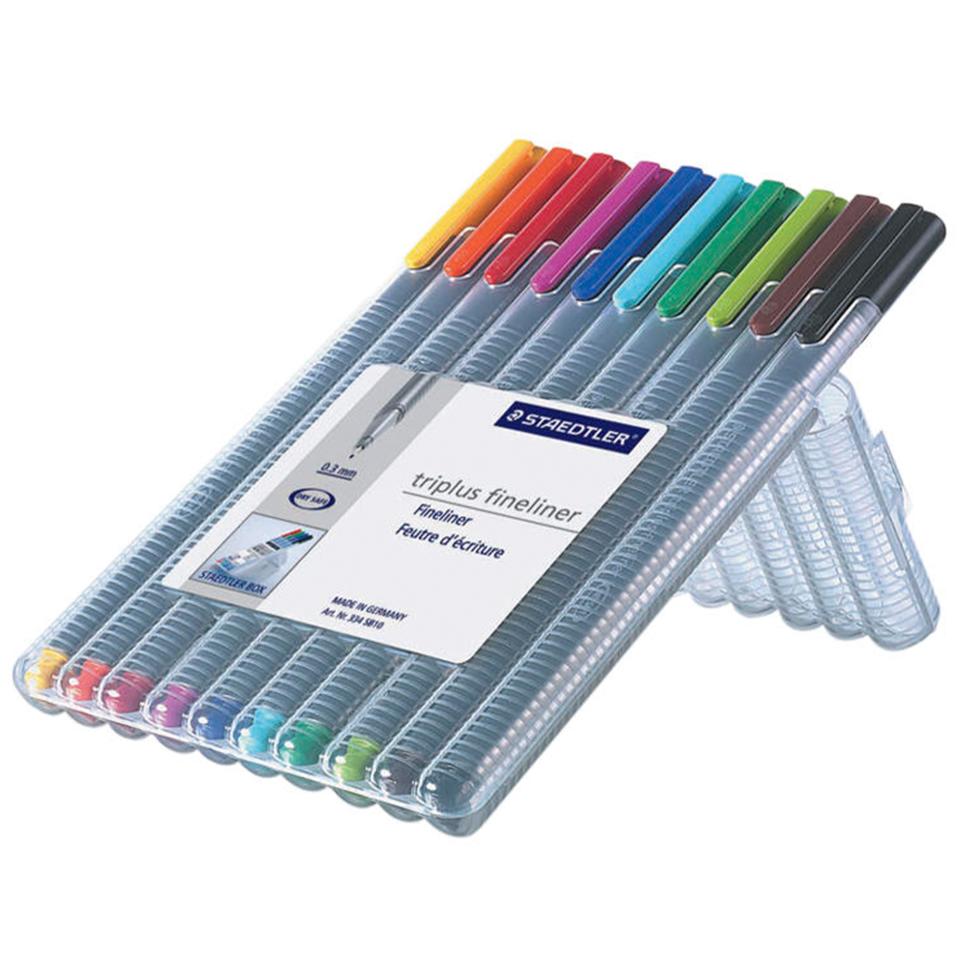 Staedtler Triplus Fineliner Pen Extra Fine 03mm Assorted Colour Multi-Pack Set 10