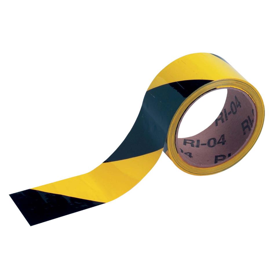 Brady 55302 Diagonal Indoor Warning Tape B-950 50mmx16.4m Black/Yellow