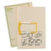 Avery Buff Tubeclip File with Green Print - Foolscap - 355 x 241 mm