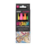 Kent Urban Acrylic Paint Marker Fine Fluoro Set Of 4