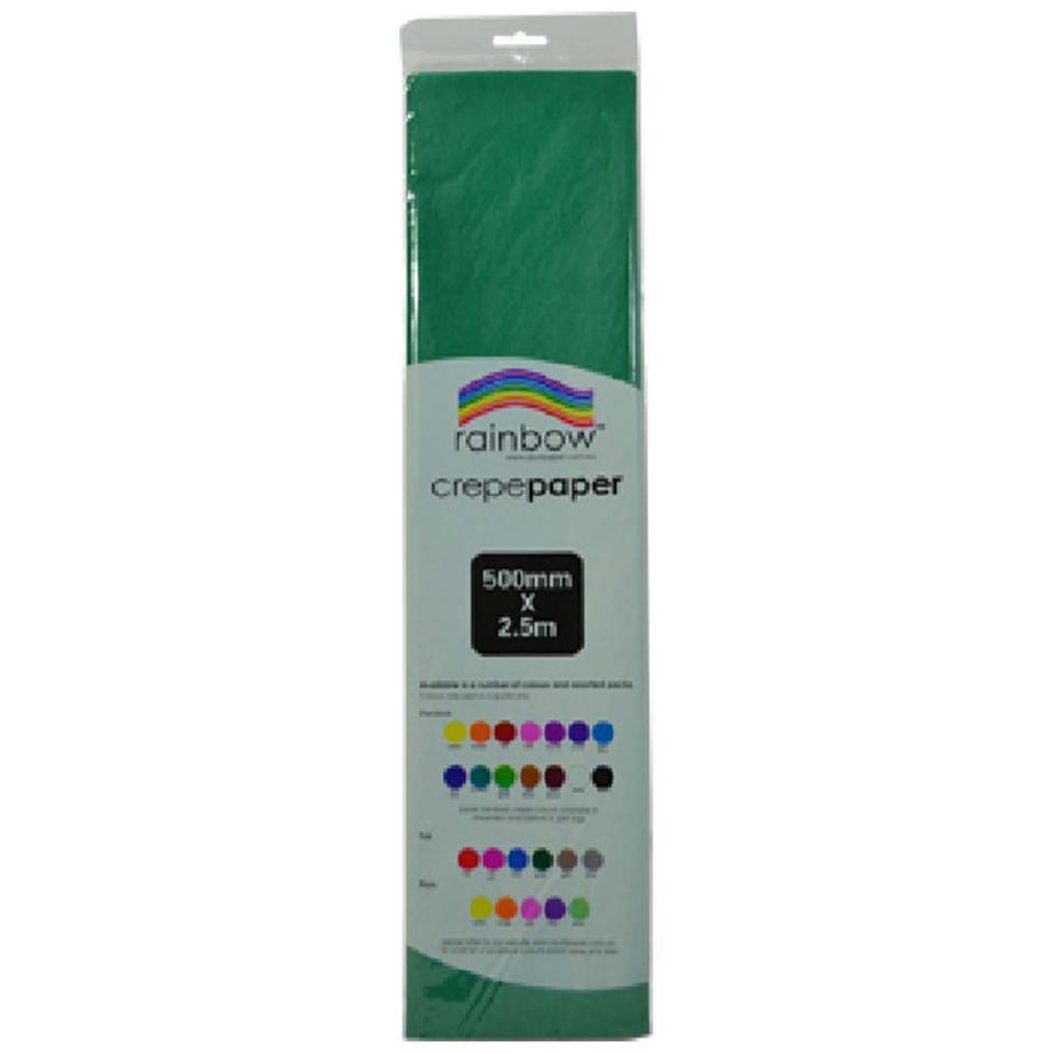 Rainbow Crepe Paper 500mm X 25m Emerald Winc