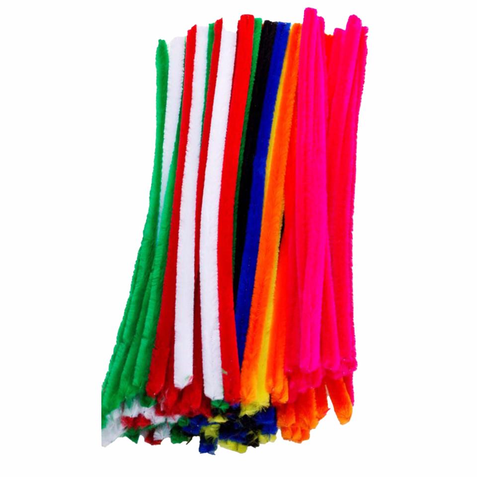 Craft Workshop Chenille Pipecleaners Large Assorted Colours, Pack of 100