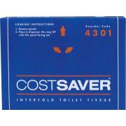 Kimberly Clark 4301 Costsaver Toilet Tissue 1 Ply 200 Sheets White Pack 72