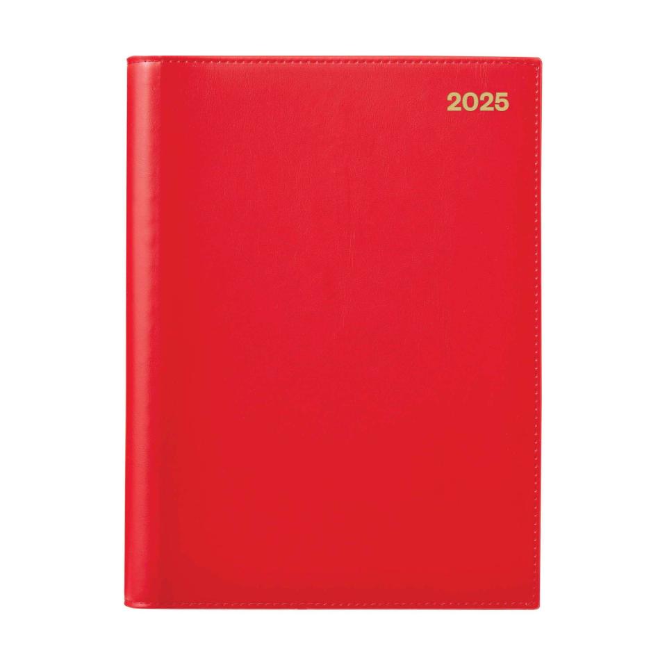 Winc 2025 Soft Touch Hard Cover Diary A4 Day to Page Red