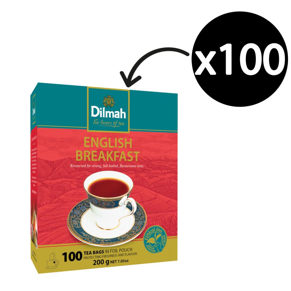 Dilmah English Breakfast Tea Bags Pack 100 Winc