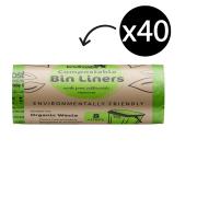 Envirostar 8 Litre Green Compostable Bin Liner 18um Printed Roll 25 Carton 40