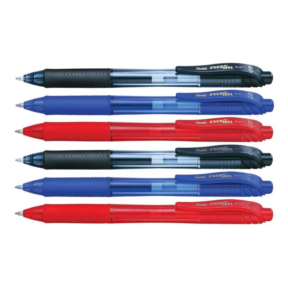 Pentel BL110 EnerGel-X Retractable Gel Pen Medium 1.0mm Blue Box 12 | Winc