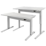 Visionchart Airo Height Adjustable Desk Aluminium Shark Nose Edge 1200W x 700D x 700-1130Hmm White
