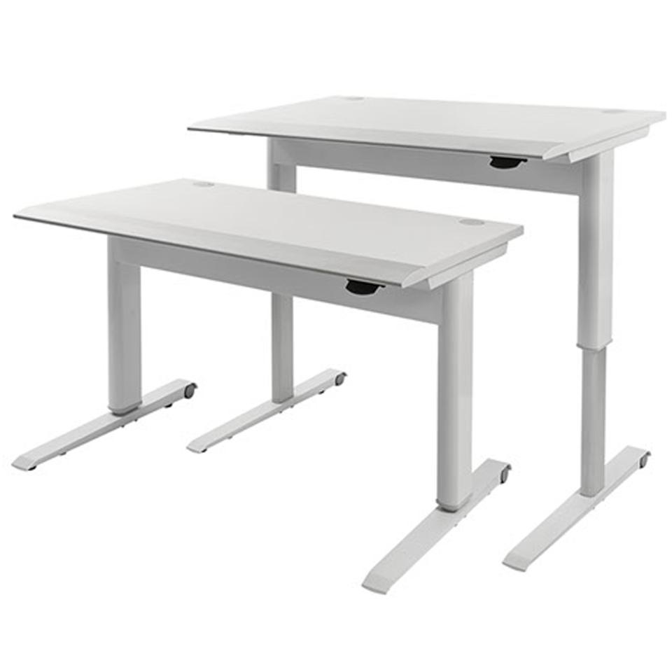 Visionchart Airo Height Adjustable Desk Aluminium Shark Nose Edge 1200W x 700D x 700-1130Hmm White Image