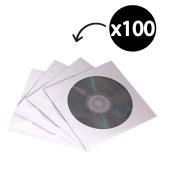 Fellowes CD/DVD Sleeve White Paper Pack 100
