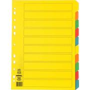 Winc Manilla Dividers A4 Assorted Colours Set of 10 Tabs