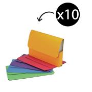Marbig Slimpick Document Wallet Bright Assorted Pack 10