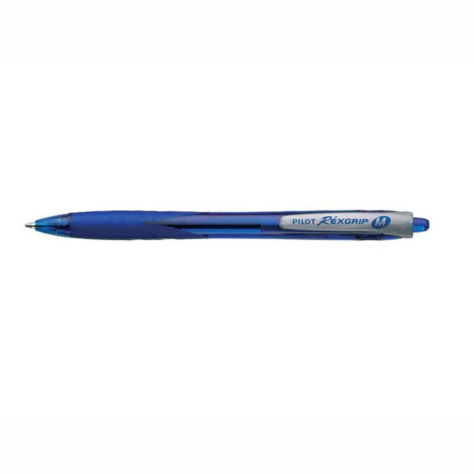 Pilot Rexgrip Retractable Ballpoint Pen Medium 1.0mm Blue Box 12