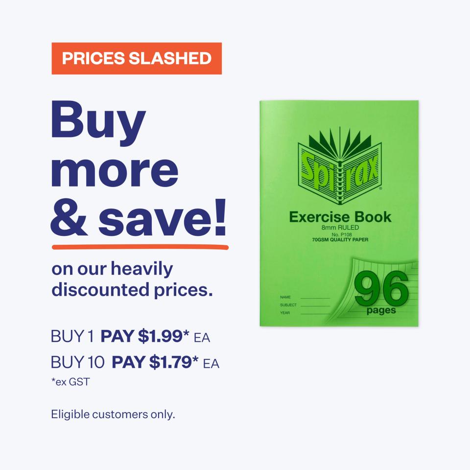 Spirax P108 Exercise Book A4 8mm Red Margin 70gsm 96 Pages Image