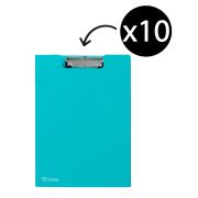 Marbig Professional Antimicrobial Clipfolder A4 Aqua Blue Pack 10
