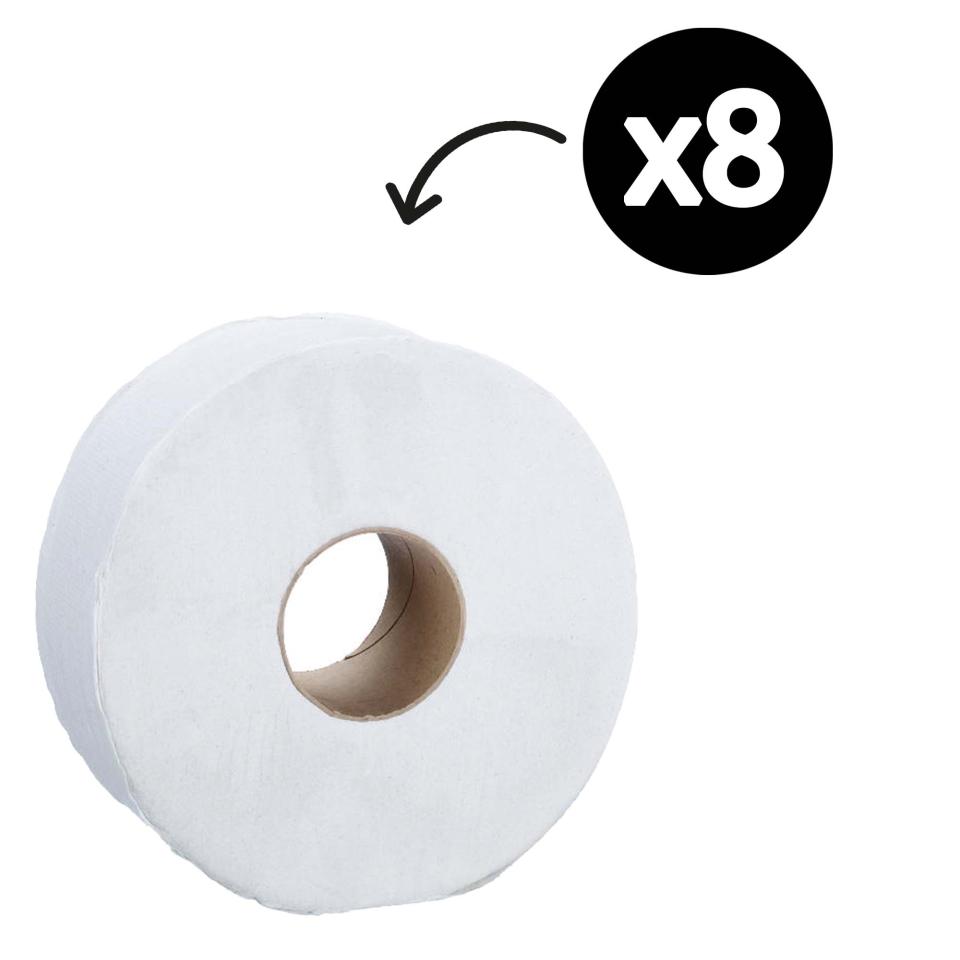 Merino Earthwise Toilet Tissue Roll Recycled 2Ply Jumbo 300m White Pack 8