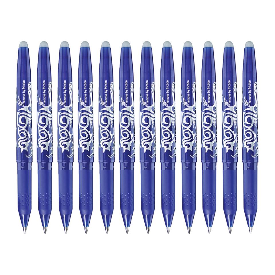 Pilot Frixion Erasable Gel Ink Pen Fine 0.7mm Blue Pack 12