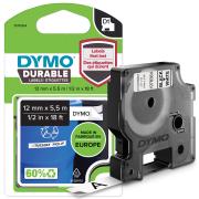Dymo D1 Durable Label Cassette Tape 12mm x 5.5M Black On White