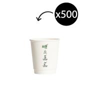 Truly Eco Double Wall Uni 90mm Coffee Cup White 8oz Carton 500