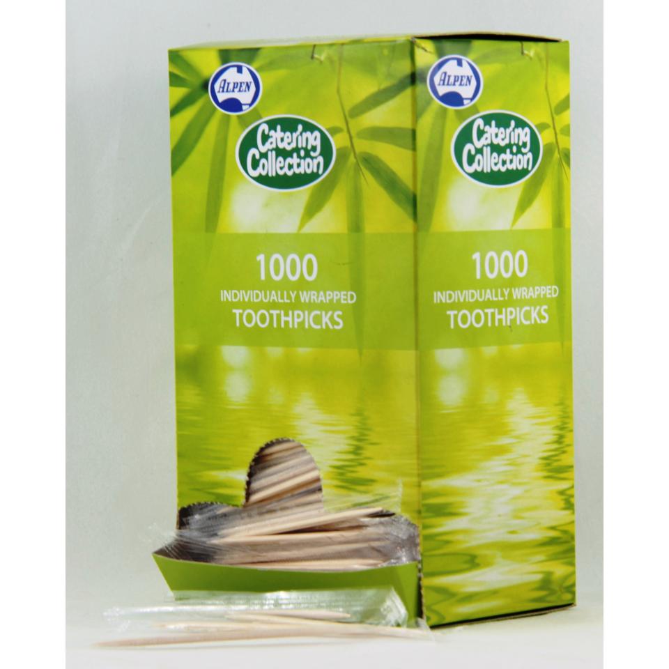 Alpen Toothpicks Individually Cello Wrapped Pack 1000