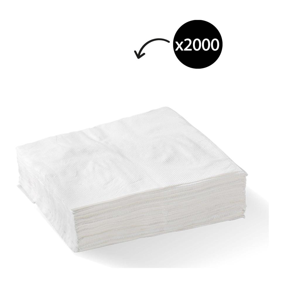 Biopak Bionapkin 2 Ply 1/4 Fold Lunch Napkin 300x300mm White Carton 2000