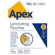 Apex Laminating Pouches A4 Light Duty Pack/100